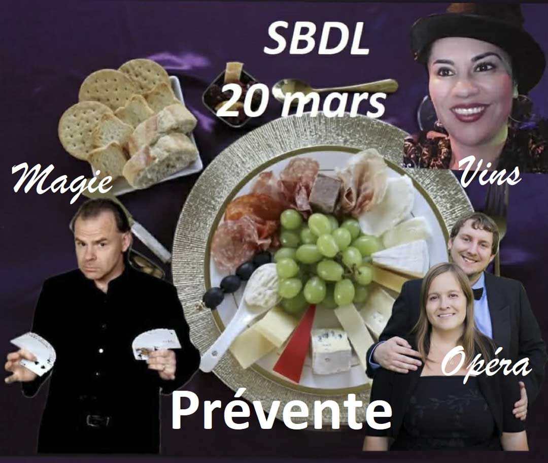 Soirée Vins & Fromages - Prévente - SBDL - 20 mars 2026 - Table corporative 8 personnes